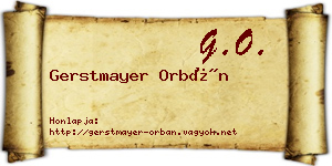 Gerstmayer Orbán névjegykártya